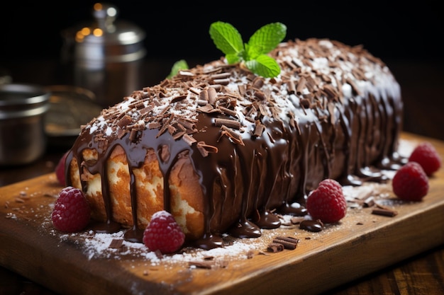 Chocolate Swiss Roll Cake