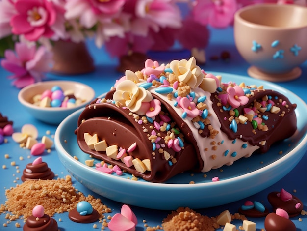 Foto tacos al cioccolato dessert estivo immagine ai con prompt