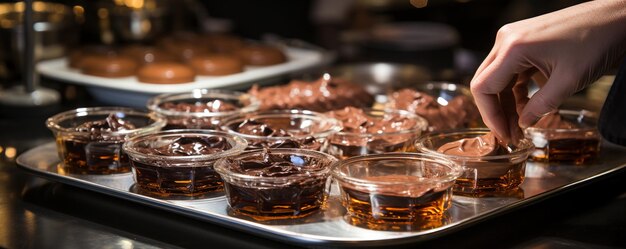 Photo chocolate tempering demonstrations background