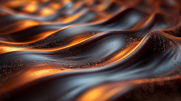 Photo chocolate tendrils swirling in a hypnotic wallpaper