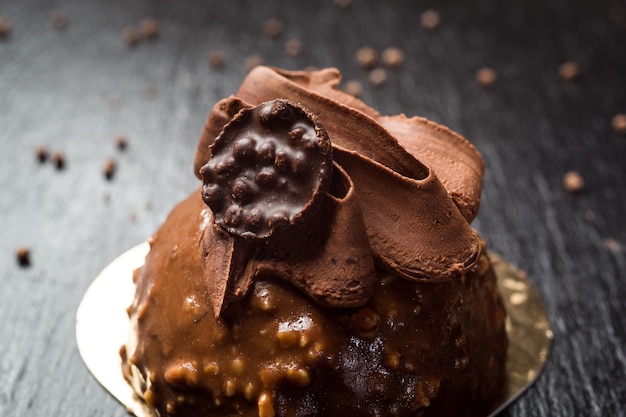 Chocolate truffle cake with nuts