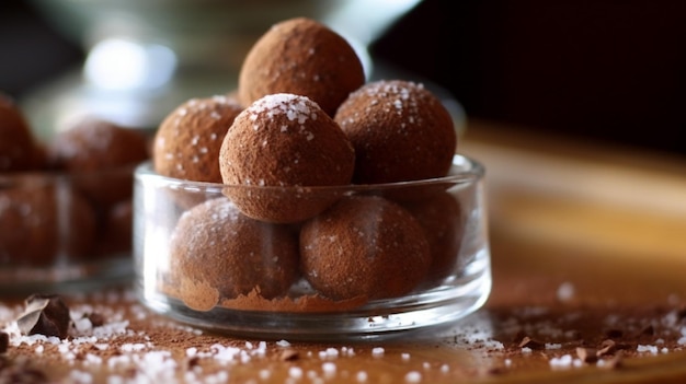 Chocolate truffles sugar