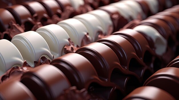 Chocolate tubes airiness in each bite High quality illustration