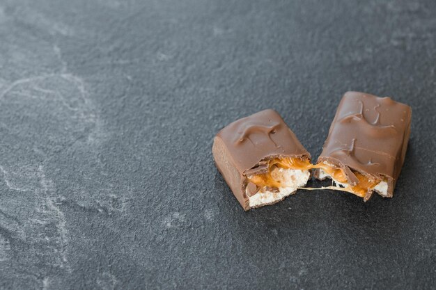 Chocolate Wafer bar with Nut or Almond and Sweet Caramel
