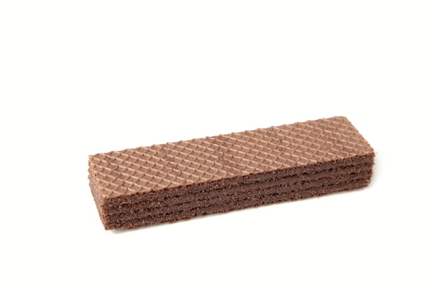 Chocolate wafer isolated on white