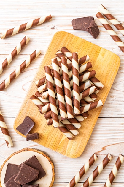 Rotolo di wafer al cioccolato