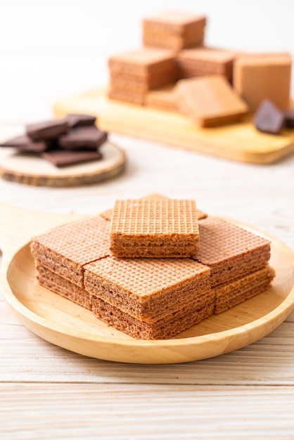 chocolate wafers with chocolate cream