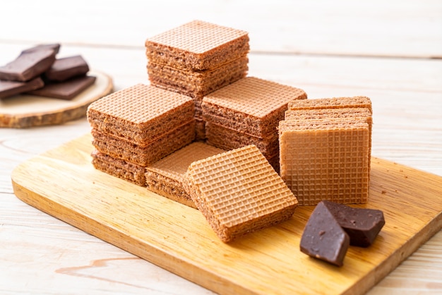 chocolate wafers with chocolate cream