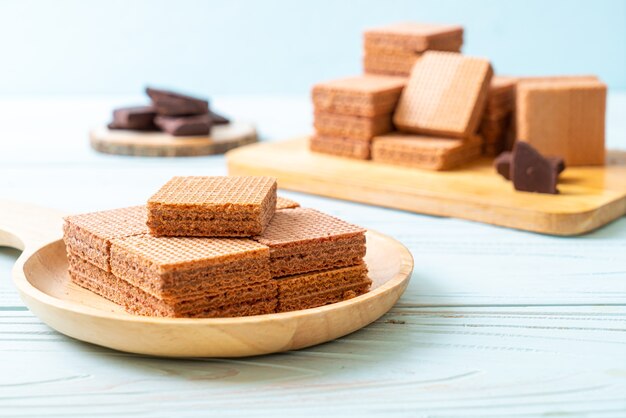 chocolate wafers with chocolate cream