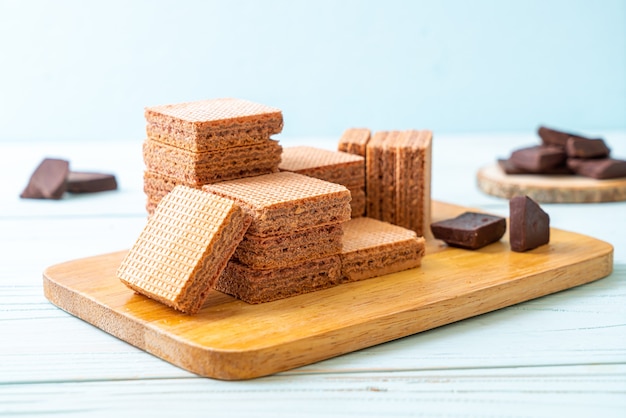 chocolate wafers with chocolate cream