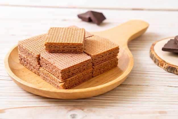 chocolate wafers with chocolate cream