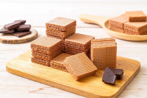 chocolate wafers with chocolate cream