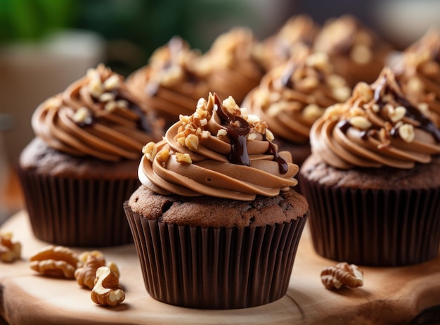 Chocolate walnut cupcake