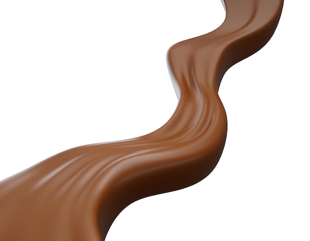 Onda di cioccolato bella spruzzata elegante di cioccolato illustrazione 3d