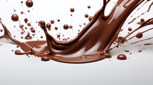 chocolate in white background surrealistic details