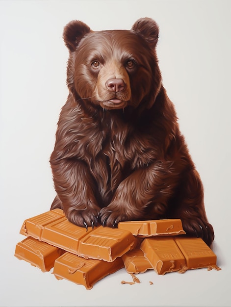 Шоколад белый медведь черное молоко какао-бобы сладости