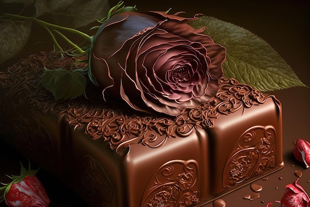 chocolate with rose