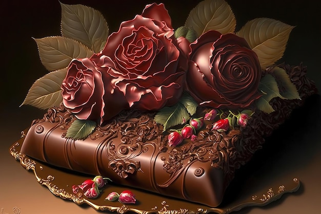 шоколад с розой
