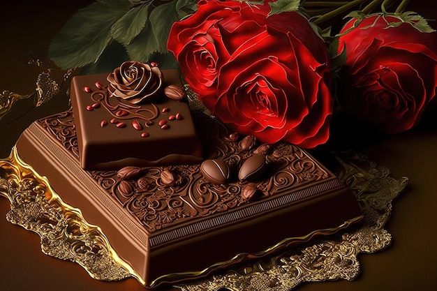 chocolate with rose