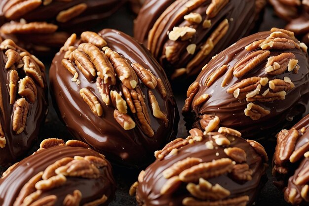 Photo a chocolatecovered pecan cluster