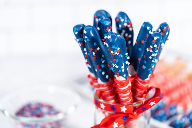 Chocolatecovered pretzel rods