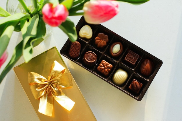 Chocolates in a gift box