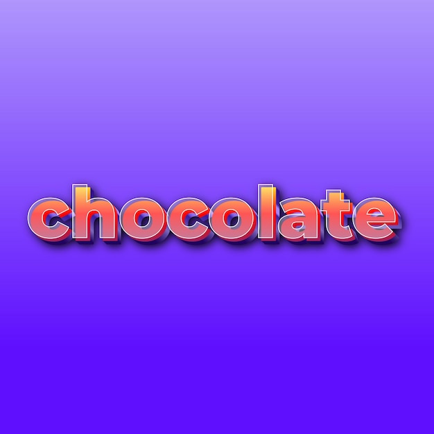 초콜릿텍스트 효과 JPG 그라데이션 보라색 배경 카드 사진
