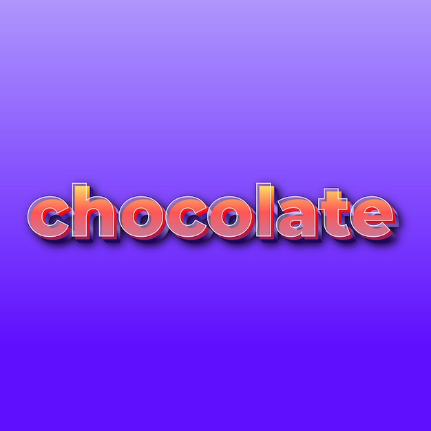 chocolateText effect JPG gradient purple background card photo