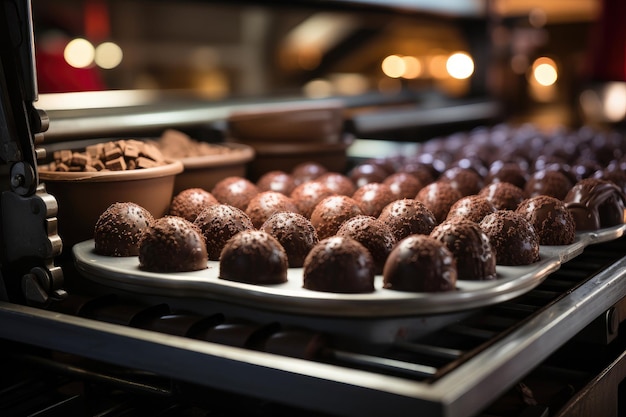 Chocolatey assembly line crafting sweet delights