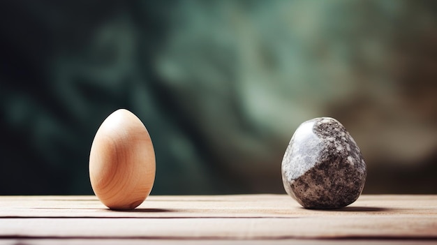 Choice concept Wood and stone on the table