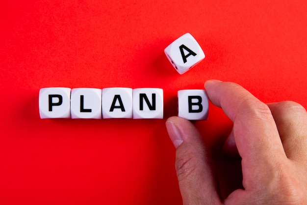 Choice of plan a or plan b business strategy hand choose plan b