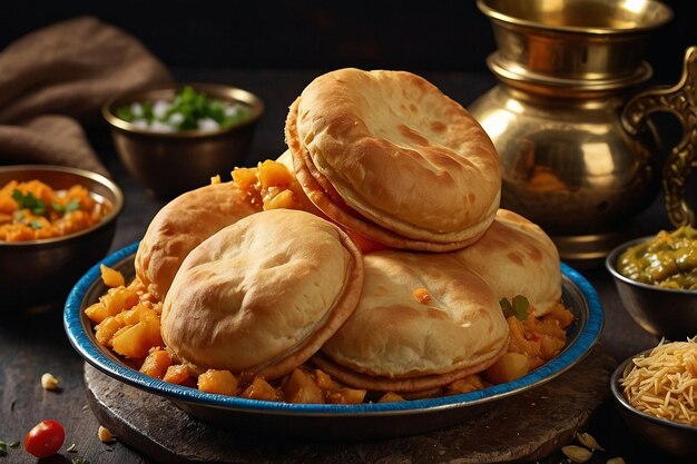 Photo chole bhature delight satisfying spread