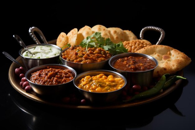 Chole Bhature Platter Flavor Explosion Best fast food Chole Bhature image photography