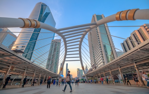 Chong Nonsi skywalk at skytrain station (BTS) on the Silom Line