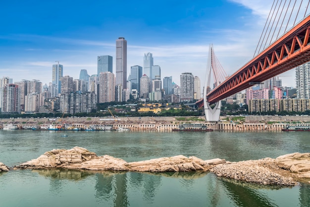 Chongqing Stad Architectuur Landschap Skyline