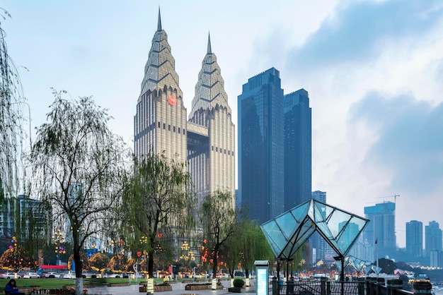 Chongqing stad landschap uitzicht op straat