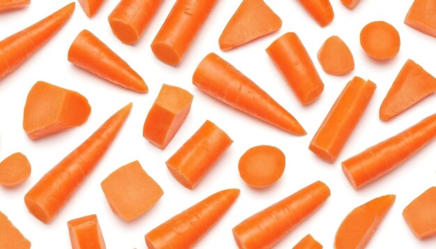 Photo chopped carrot isolated on white background