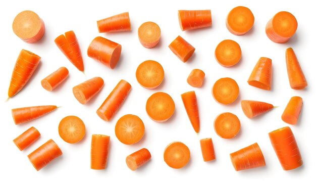 Photo chopped carrot isolated on white background