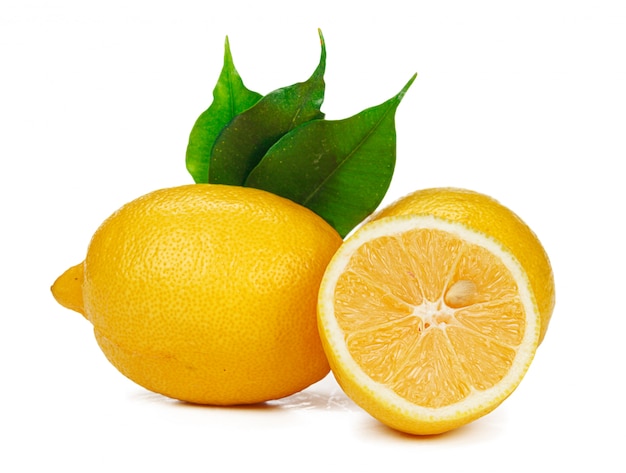 Chopped lemon fruit isolated