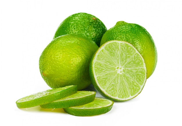 Chopped lime fruit isolated