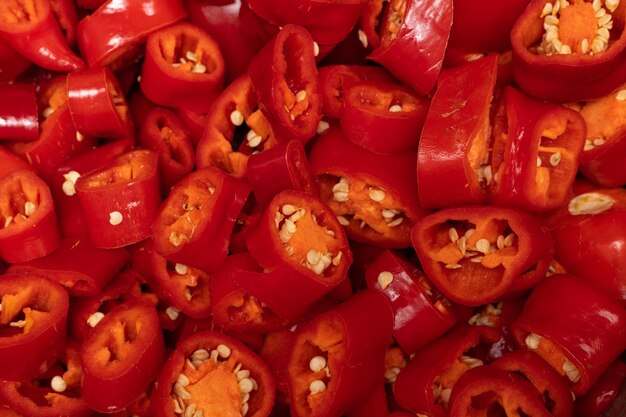 Chopped red hot chili pepper