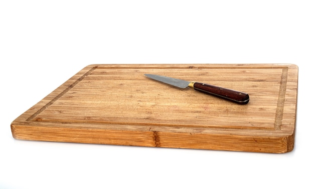 Chopping board and knife