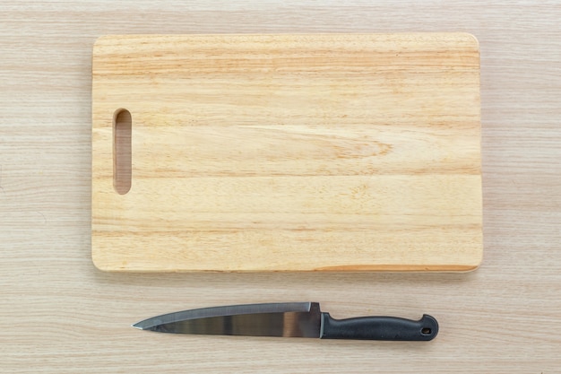 Photo chopping cutting board  and knife