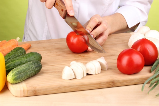 Chopping food ingredients