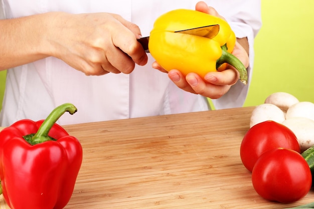 Chopping food ingredients