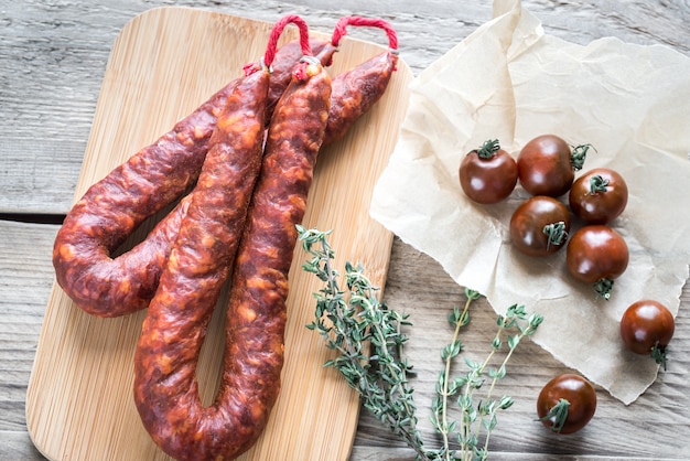 Chorizo with cherry tomatoes