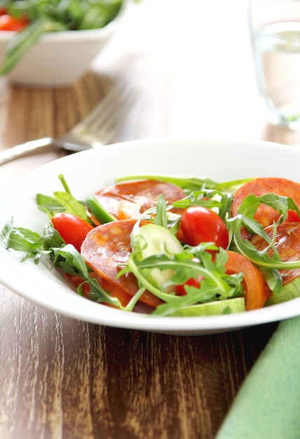 Chorizo with Tomato and Rocket Salad