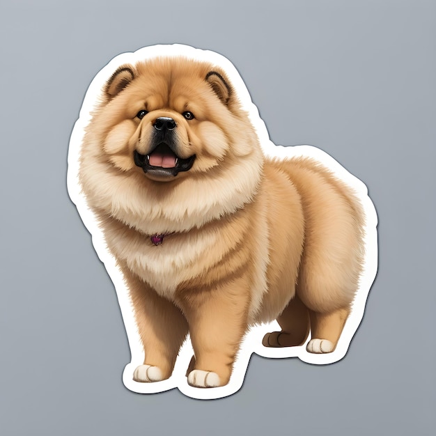 chow chow dog sticker vector art ai generate