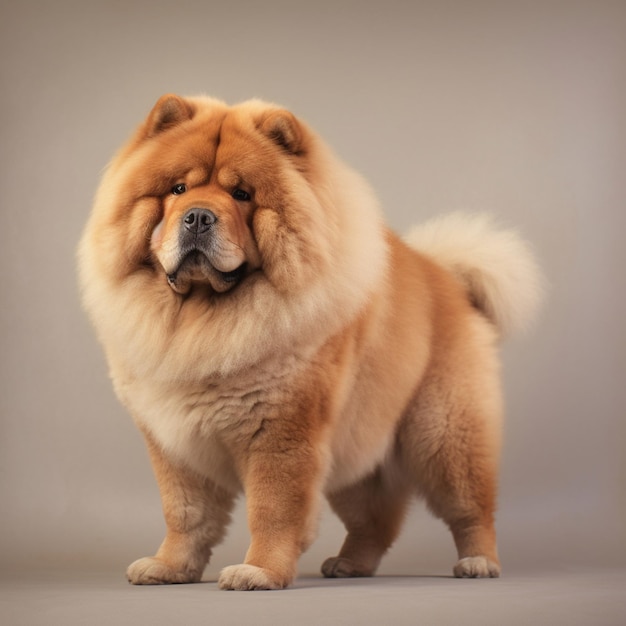 Chow chow in full length photography studio photo AI generated