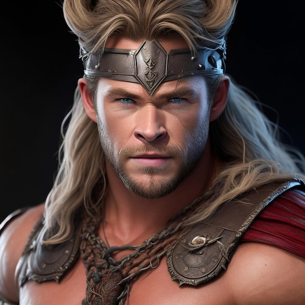 Chris Hemsworth as a barbarian from dungeon